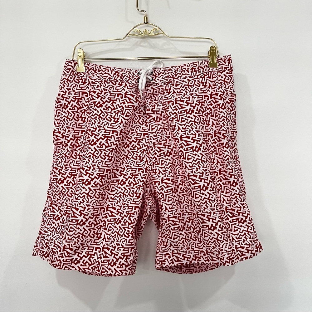 Trunks Surf & Swim shorts Trunks Size Large Red Asymmetrical Print Mesh Lined